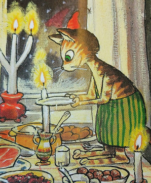 Källa:Pettson får julbesök,1988,©Sven Nordqvist